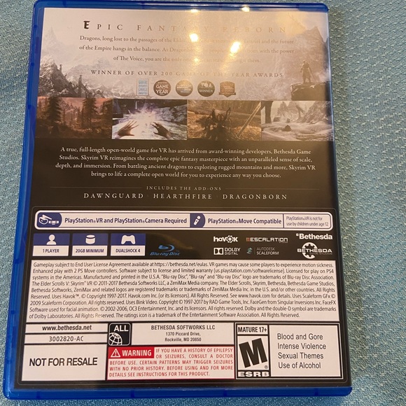 Skyrim the Elder Scrolls VR ps4 good condition - Picture 2 of 3